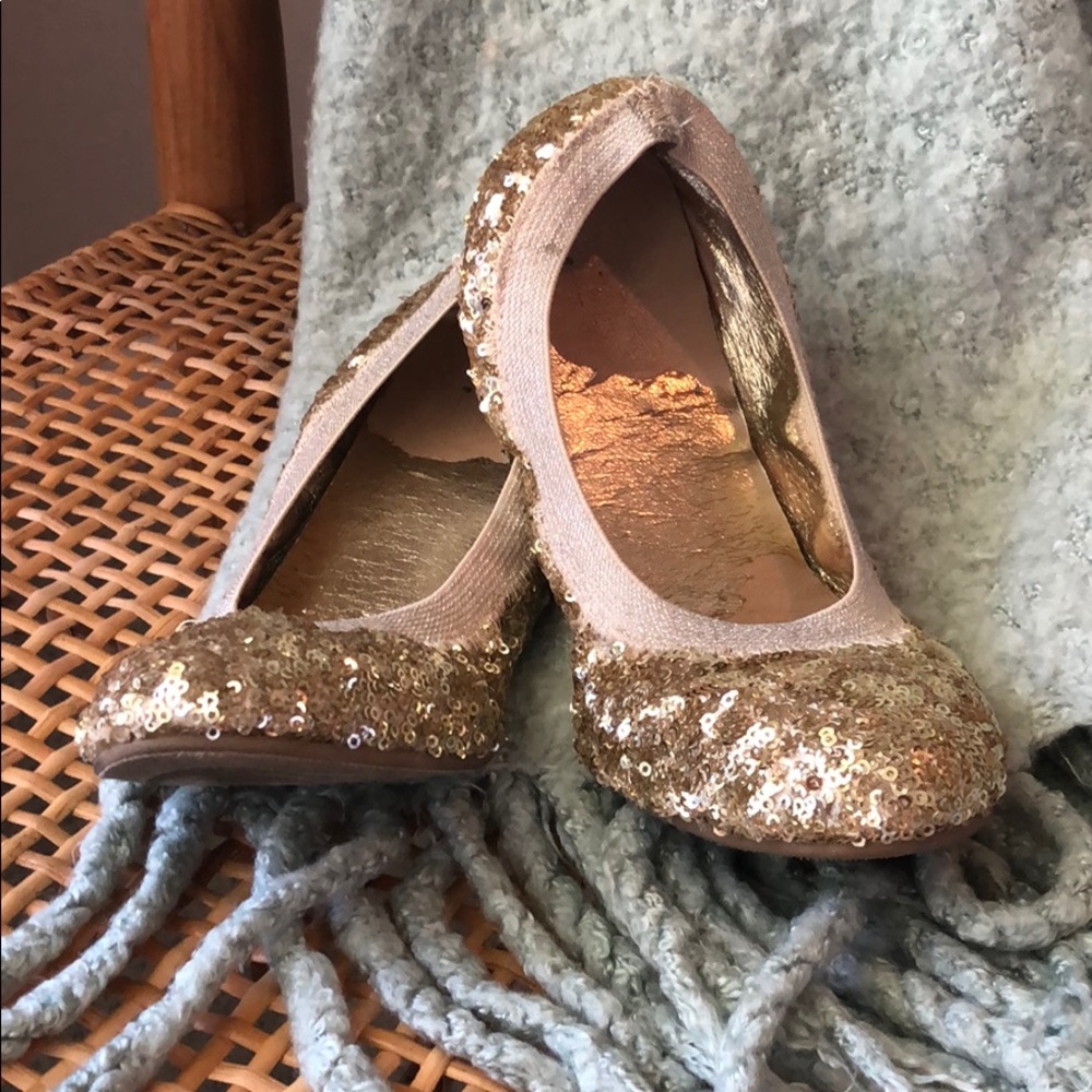 Gold Sequined flats
